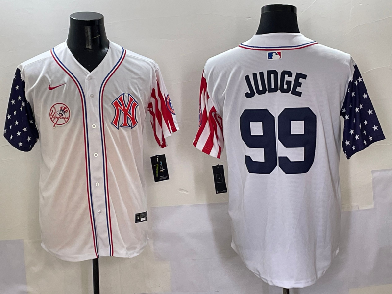 Men 2025 MLB New York Yankees 99 Judge white jersey style 10
